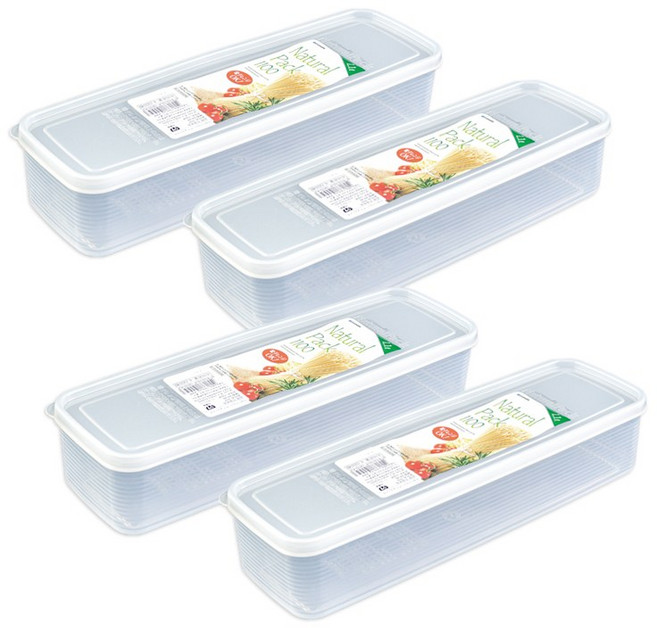 일본 이노마타 파스타면 보관 용기 1.1L 직사각 밀폐용기 파스타통 국수 면, 4개