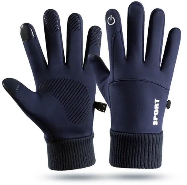 남성용 겨울 장갑 터치 스크린 미끄럼 방지 열 따뜻한 러닝 사이클링 오토바이 하이킹 스키 운전, b-네이비 블루, m, 02 Navy Blue, 1개