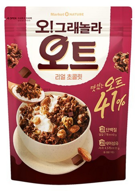 마켓오네이처 오그래놀라 오트 리얼 초콜릿 시리얼, 360g, 1개