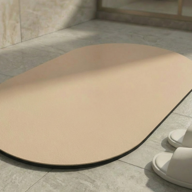 먼지 없는 논슬립 세탁 가능 규조토 매트, 1개, 베이지