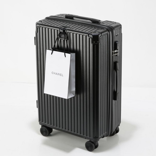 多功能新款拉桿行李箱 萬向輪 密碼旅行箱, 1個, 黑色【加厚耐磨+掛鉤】26寸