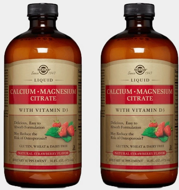 솔가 리퀴드 칼슘 마그네슘 구연산 비타민 D3 포함, 473ml, 2개 - 쿠팡