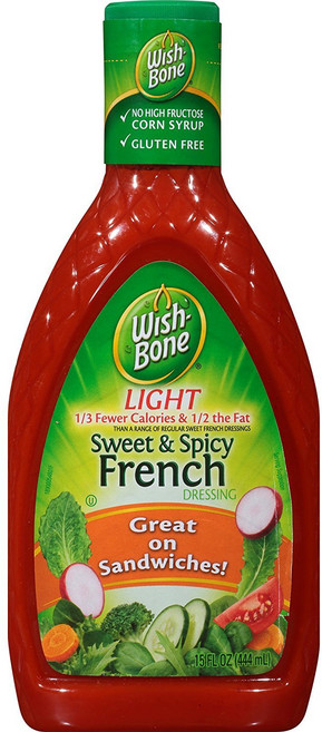 위시본 크리미 프렌치 드레싱 Wish-Bone Light Sweet & Spicy French Salad Dressing 15 FL OZ, 1개, 444ml