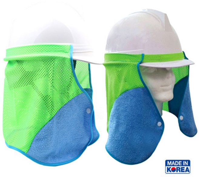 덕신 목그늘타올 안전모 국산 타월 햇빛가리개 자외선 햇빛 차단 땀흡수, 혼합색상, 2개