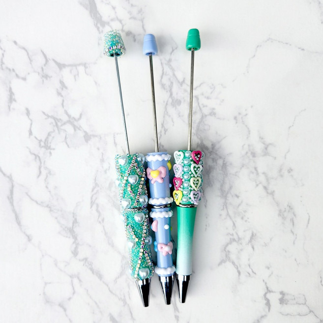 비즈 DIY 볼펜 꾸미기 볼꾸 3종 세트, 3개, 민트