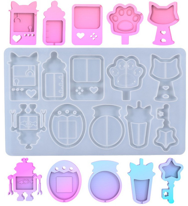 리리아트 아트 종합 쉐이커 몰드 10종 세트 게임기 냥발 로봇 인형뽑기 공예, 1개