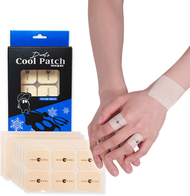 히트쿨 악마의쿨패치 붙이는 근육 관절 손가락 관절염 패치 전설의 동전 파스, 1세트, 50개입