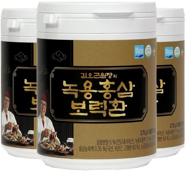 주원생활건강 김오곤 녹용홍삼 침향환, 90개, 3.75g