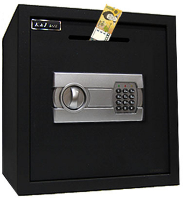 20CM 25CM금고 소형금고 철제금고 미니금고 투입구 투입식 디지털금고 캐쉬박스, KJ-30ESB-D(투입구)_블랙