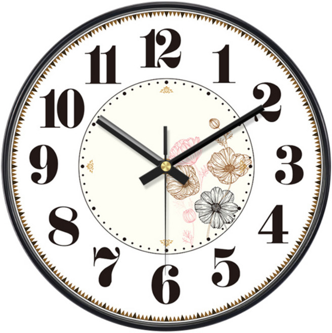 티에이치 독창성 벽시계 침묵 비 똑딱 작동 벽걸이 형 시계 거실 침실 주방 사무실 교실, 01 8인치, 02 style3