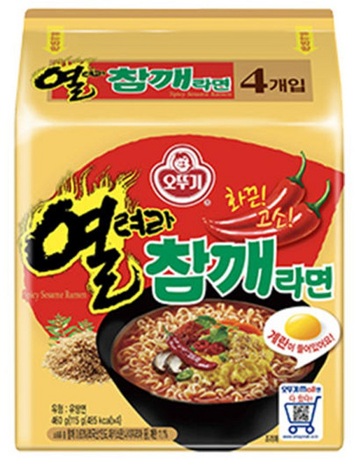 오뚜기 열려라 참깨라면 16봉 매콤 고소한맛(멀티 4개), 16개