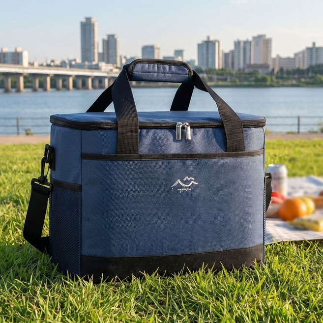 다파노 빅사이즈 28L 소프트 보냉 보온 도시락 가방, 1개, 블루