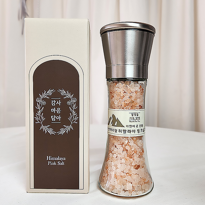 핑크솔트 소금 답례품 결혼식 조문 답례, 1개, 핑크솔트 그라인더 세트