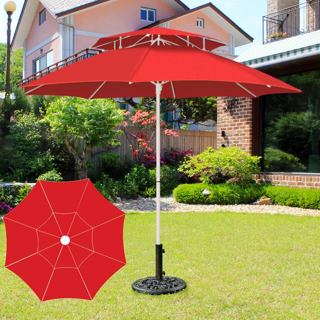 프리미엄 산들바람 파라솔 특허청등록 29년 전통 파라솔 전문기업, 프리미엄파라솔(레드)_받침대별매