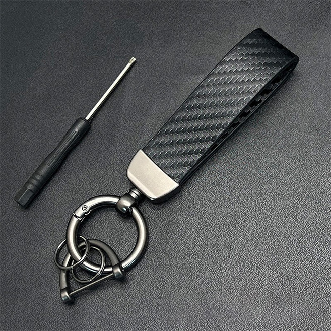 아망디에 디자인 패턴 자동차 키링 키홀더 스트랩 가죽 소재 키체인, 기본, 1개