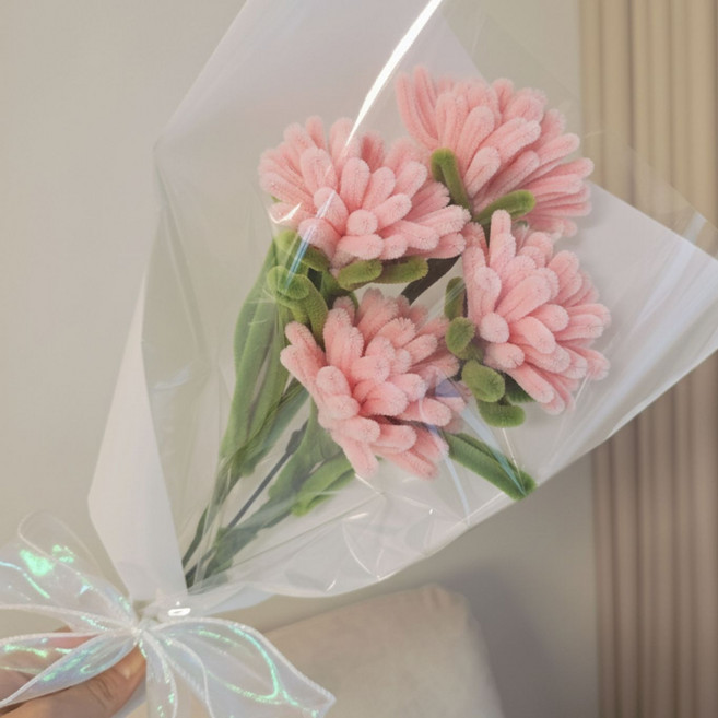 [자체동영상 제공] 헬로우하비 어버이날 모루꽃 꽃다발 만들기 DIY키트, 1세트, 카네이션 핑크