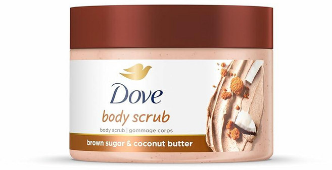 Dove 매끄럽고 부드러운 피부를 위한 스크럽 석류 및 시어 버터 바디 스크럽은 각질 제거 지속적인 영양 제공 297.7g(10.5온스) 199267, 흑설탕과 코코넛 버터