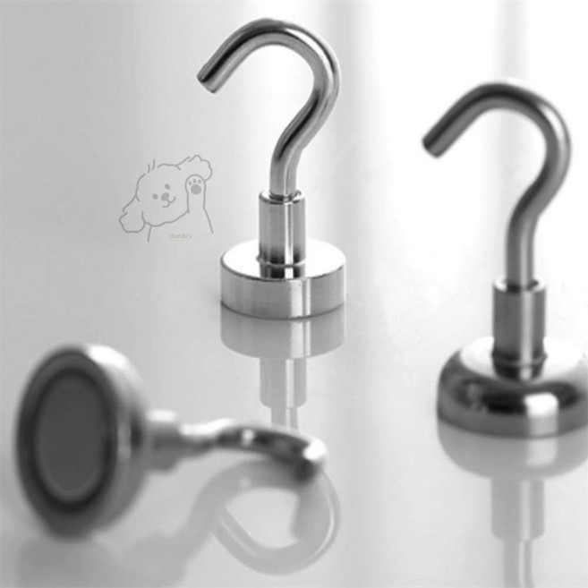 벽걸이 후크 벽 고리 행거 자석으로된 후크10P/ 소형 10mm 중형 16mm/ 자석 걸이, 무타공 10mm자석후크1봉 10개입, 1개