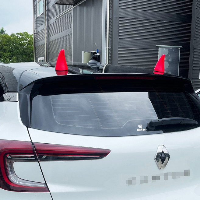 자동차 안테나볼 입체 스티커 악마뿔, 2개, 안테나볼(악마뿔-레드)