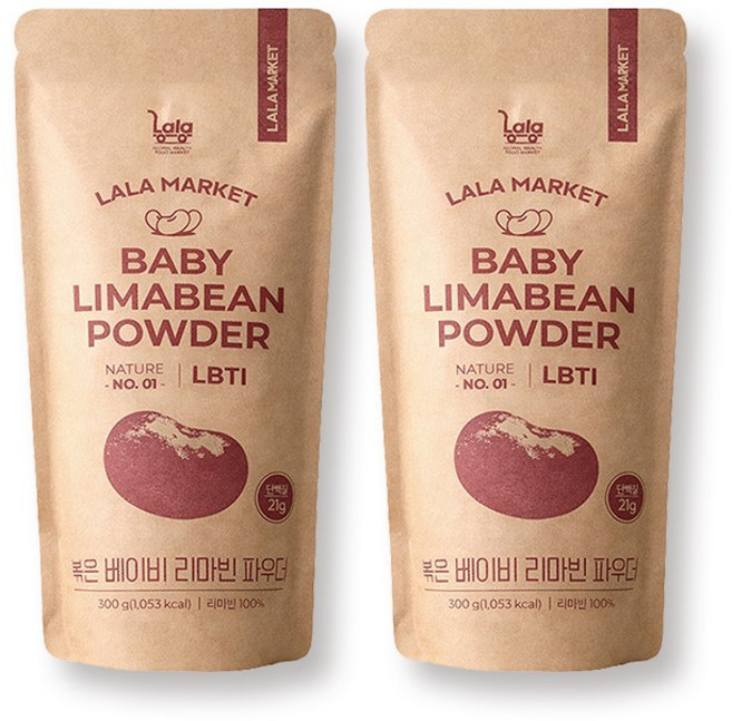 라라마켓 페루산 볶은 베이비 리마빈 파우더, 300g, 2개