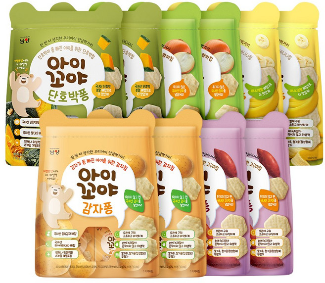 아이꼬야 퐁 아기과자 혼합 5종 세트, 1세트, 30g, 감자2개+양파2개+고구마2개+바나바2개+단호박2개