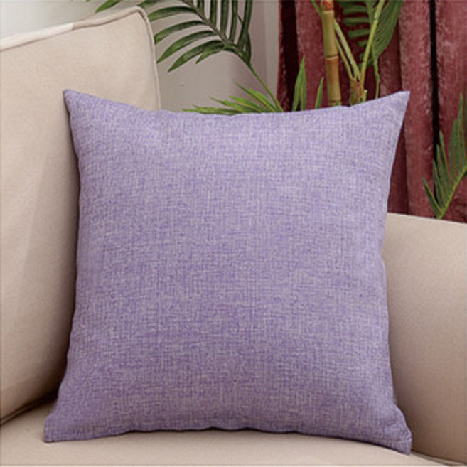 소프트 컬러 무지 린넨 쿠션커버 2개 세트, 바이올렛
