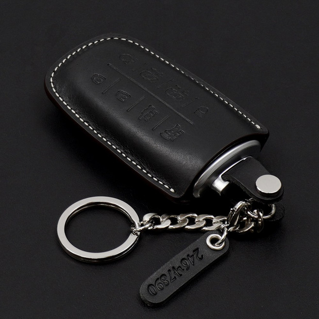 이지스오토랩 제네시스 G80 GV70 GV80 G70 구형 차키케이스 호환, (8버튼) 블랙