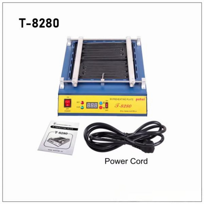 전기납땜인두기 T-8280 PCB 예열기 IR 적외선 예열 스테이션 플레이트 SMD 재작업 섭씨 0-450 도 수리 110V 220V, 01 빠른, 02 220-240V, 1)T-8280