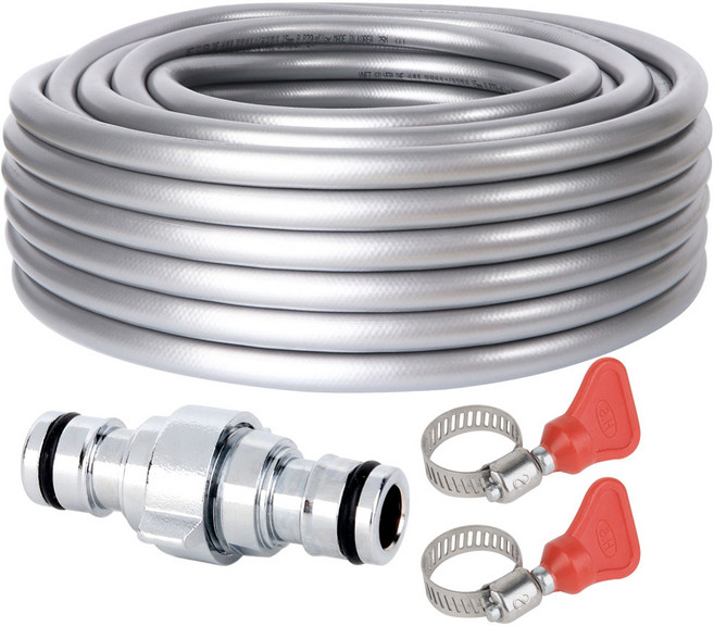 꼬이지 않는 말랑이 연장용 물호스 연장커플링 호스밴드 포함 2M 4M 6M 8M 10M (길이 선택), 실버