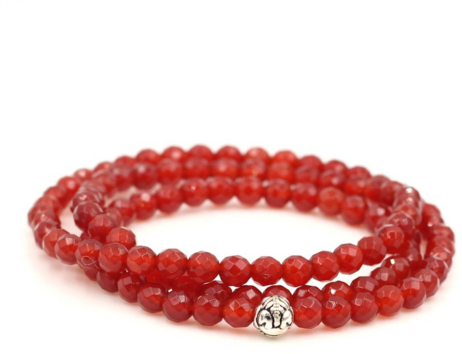 에르모사제이 젬스톤 G104_108주 컷팅레드6mm+실버925 염주 팔찌