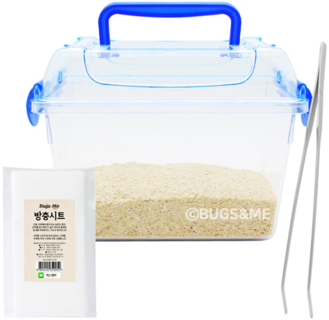 벅스앤미 밀웜 사육세트 소형 (밀기울 핀셋 방충시트 사육상자 패키지)
