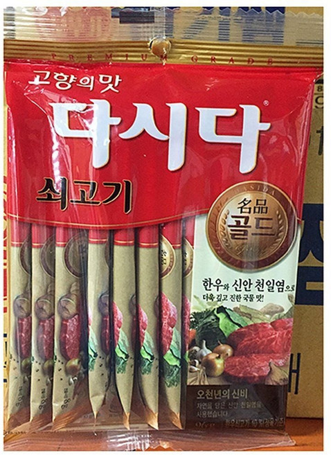 일회용다시다 골드 백설 12T 소고기 업소용 쇠고기 다시다 일회용 dew+4885Gd, 1개, 8g