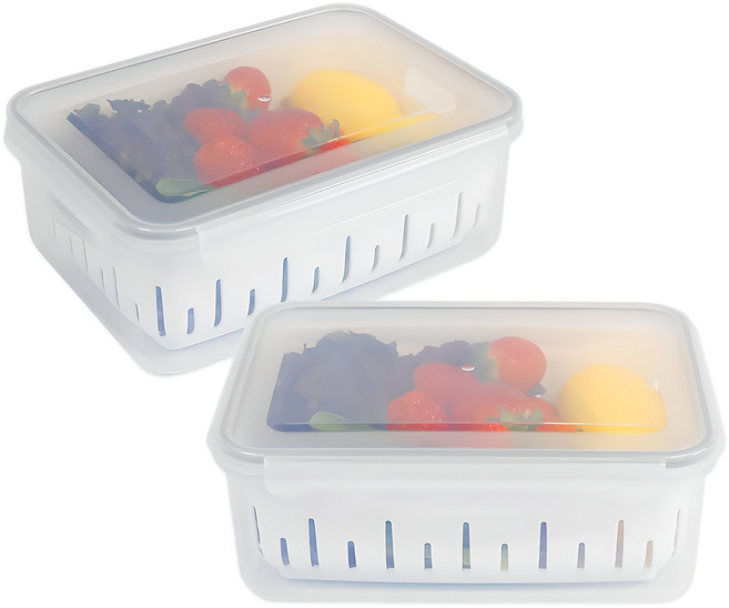나누담 야채 과일 보관 채반 밀폐용기, 2개, 4L