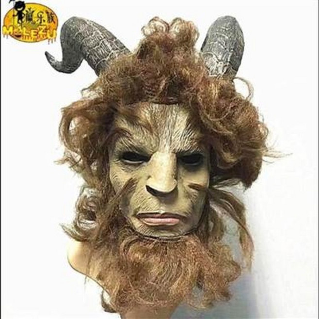MELEZU 角色扮演野獸造型面具, 電影真人版同款美女與野獸面具頭套cosplay 萬聖節王子野獸面具牛, 1個
