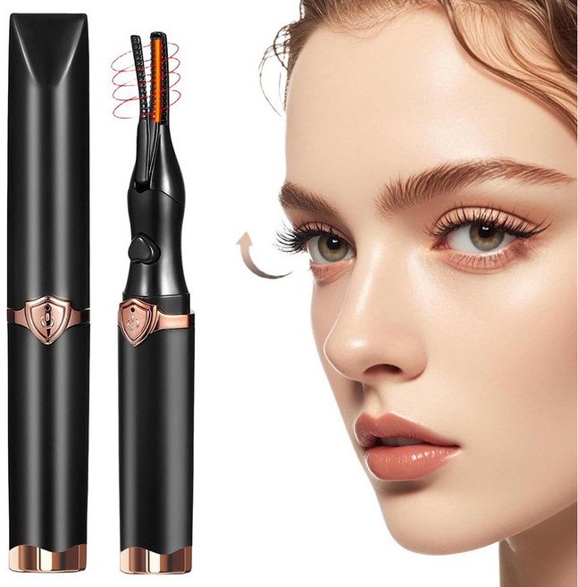프리라이프 속눈썹 고데기 3단 온도 조절 히팅 뷰러 집게형 속눈썹 고데기 USB 충전, 블랙