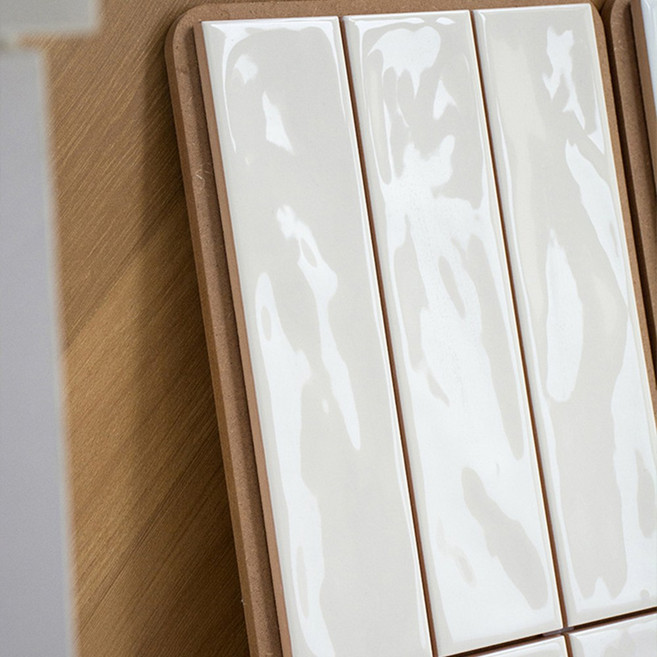 직사각 타일 75x300mm 주방 욕실 벽 타일 웨이브, 25개, 화이트