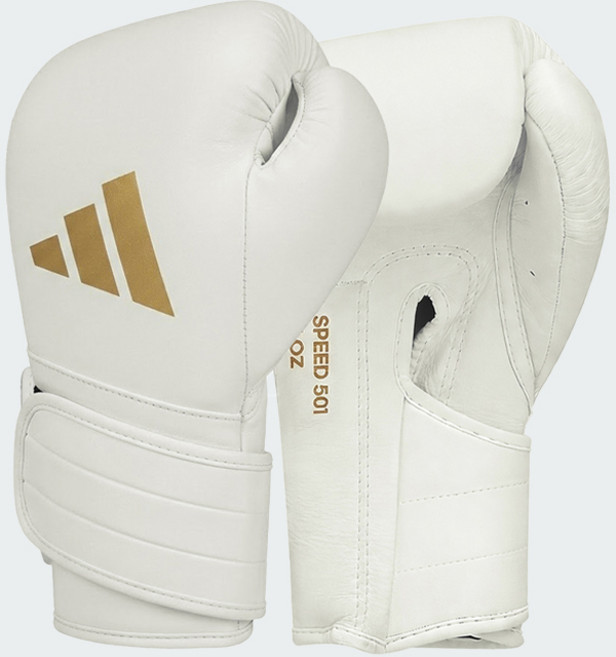 아디다스 컴뱃스포츠 복싱 글러브 아디스피드 501 벨크로 글러브 (ADISBG501-23) - 화이트/골드, 1개