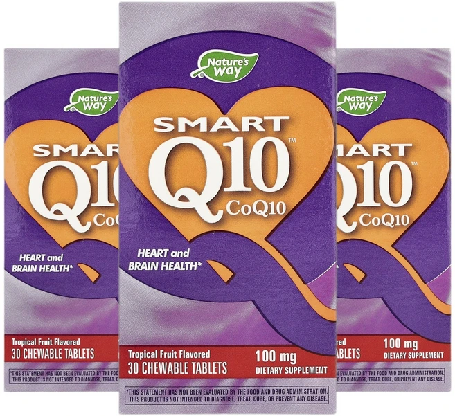 네이처스웨이 Smart 코큐텐 Q10 코엔지임 열대 과일 100mg 츄어블 30정 2+1, 알약/캡슐, 3개 - 쿠팡