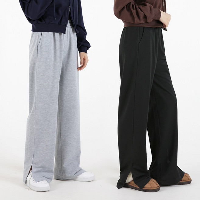 [오버나인] 여자 여성 데일리 사이드 트임 와이드 팬츠 바지