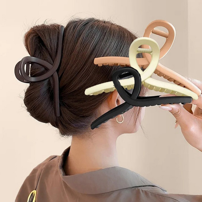 나엘 초대형15cm 무광 헤어집게핀 4종세트