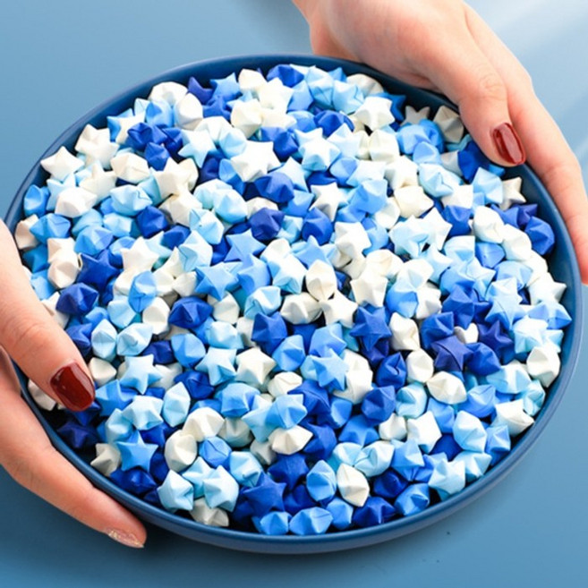 학알접기 학알 별접기 종이접기 별종이, 그라디언트 블루 1080매, 1개