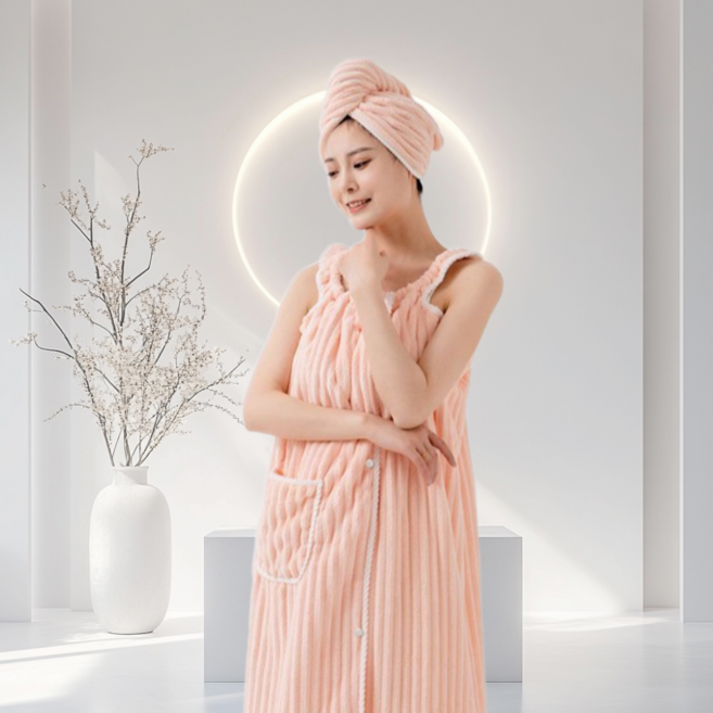 원여사 여성 목욕가운 골프, 1개, 핑크