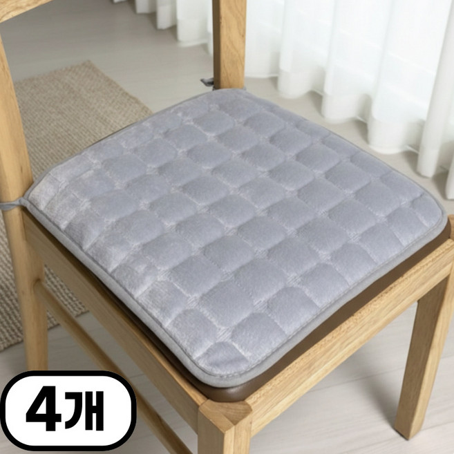 어노에즈 끈 달린 식탁 의자 방석 4P