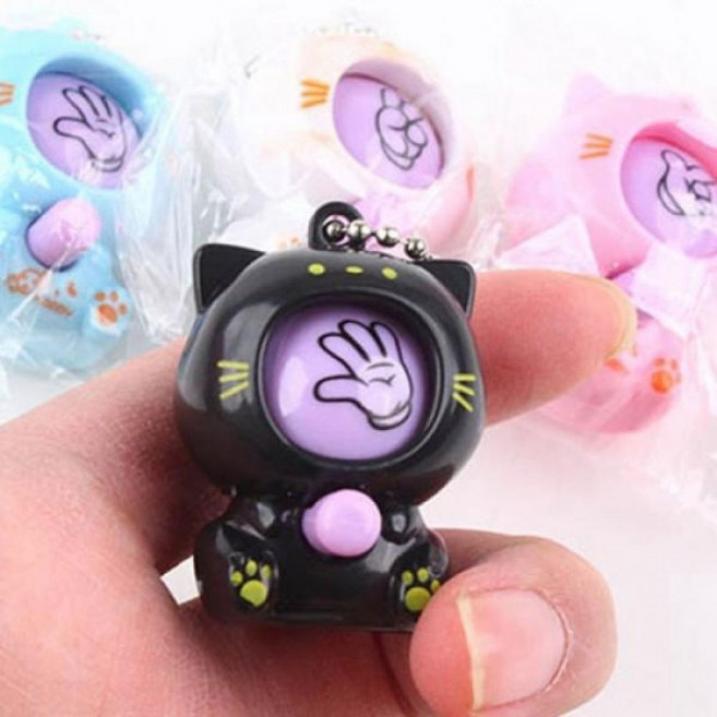 고양이 가위바위보 게임 키링 10개 미니 대결 놀이 장난감, 1개, 상세페이지 참조