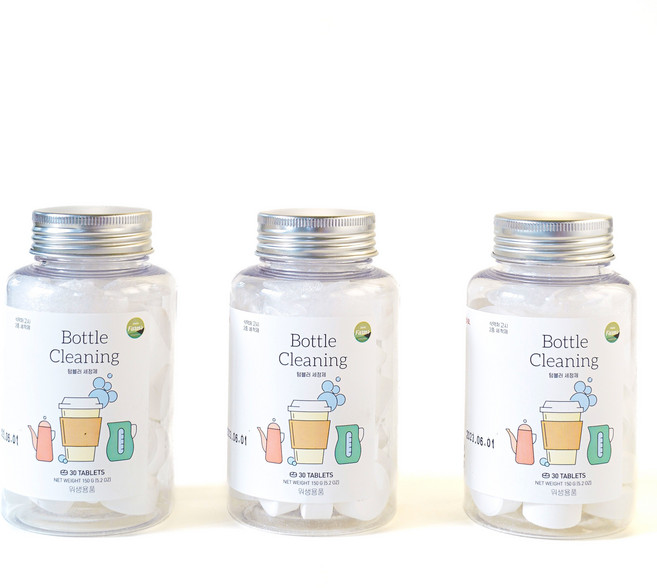 노블팜스 텀블러 발포 세척제 한알에 5그램, 150g, 3개