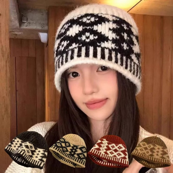 가을 겨울 니트 노르딕 벙거지 버킷햇 모자 비니 5종
