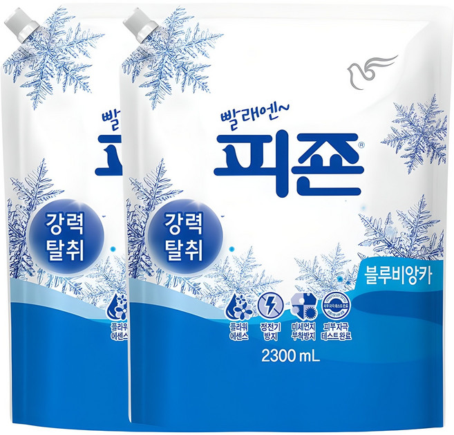 피죤 레귤러 섬유유연제 블루비앙카 리필, 2.3L, 1개입, 2개