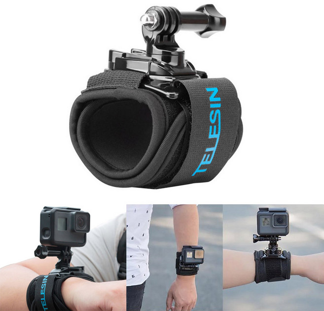 스페이스쉴드 고프로 히어로 호환 텔레신 360도 회전형 손목 스트랩 마운트, 1개