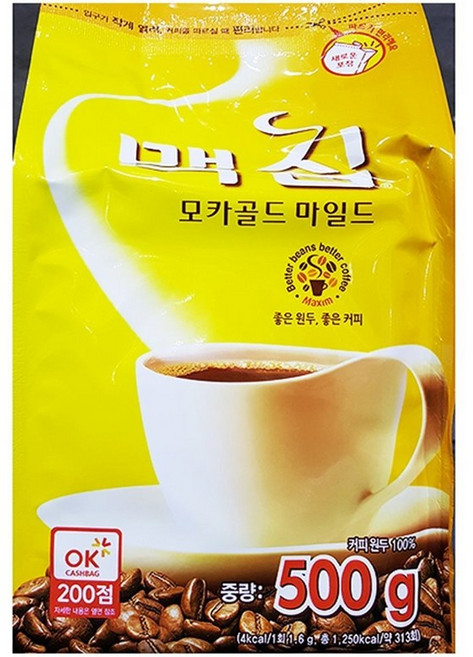 SK-HY s112944 모카골드커피맥심 500gX12 음료 커피 커피믹스 믹스커피 인스턴트커피 업소용커피믹스 식자재커피 자판기커피, 500g, 12개, 1개입