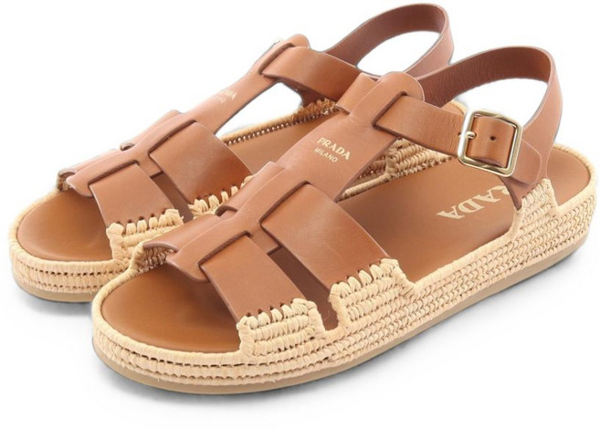 10위 - 프라다 중고 2010s logo-detail raffia sandals